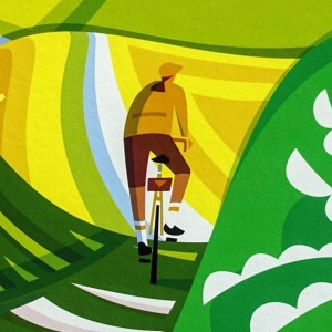 Lost Lanes North Cycling Print by Andrew Pavitt