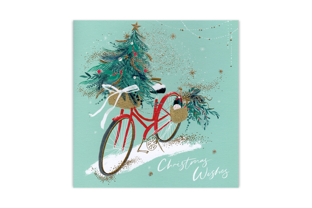 Christmas Wishes Bicycle Christmas Card