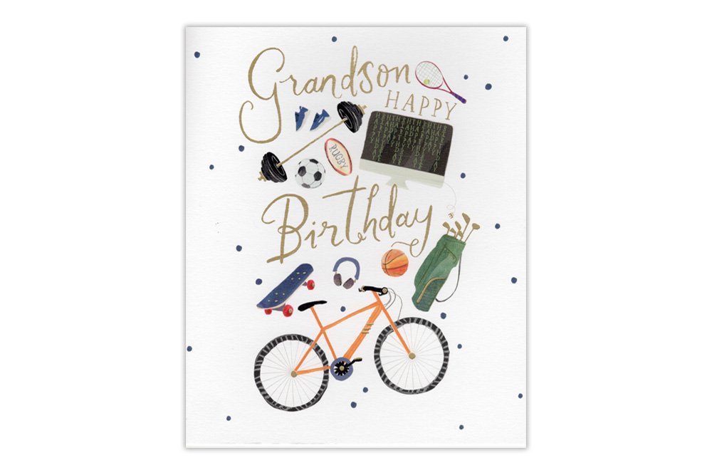 Grandson Bicycle Birthday Card