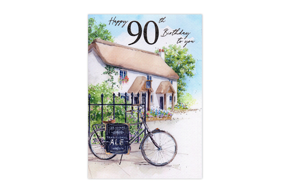 Pub Bicycle 90th Birthday Card