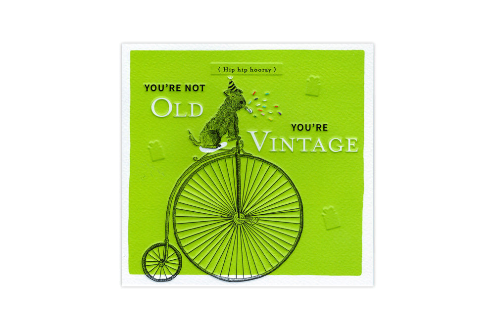 Dog Penny Farthing Birthday Card