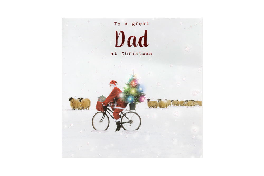 To a Great Dad Bicycle Christmas Card