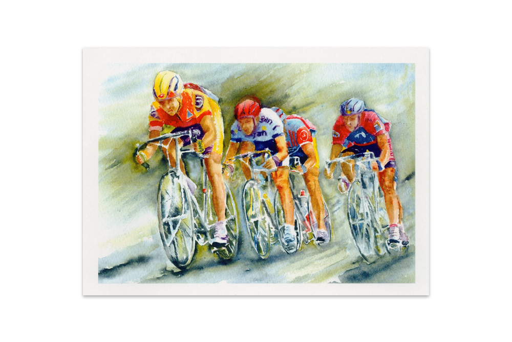 Racing Cyclists Birthday Card