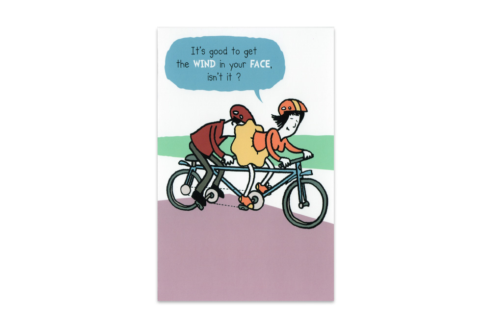 Wind in your Face Tandem Birthday Card