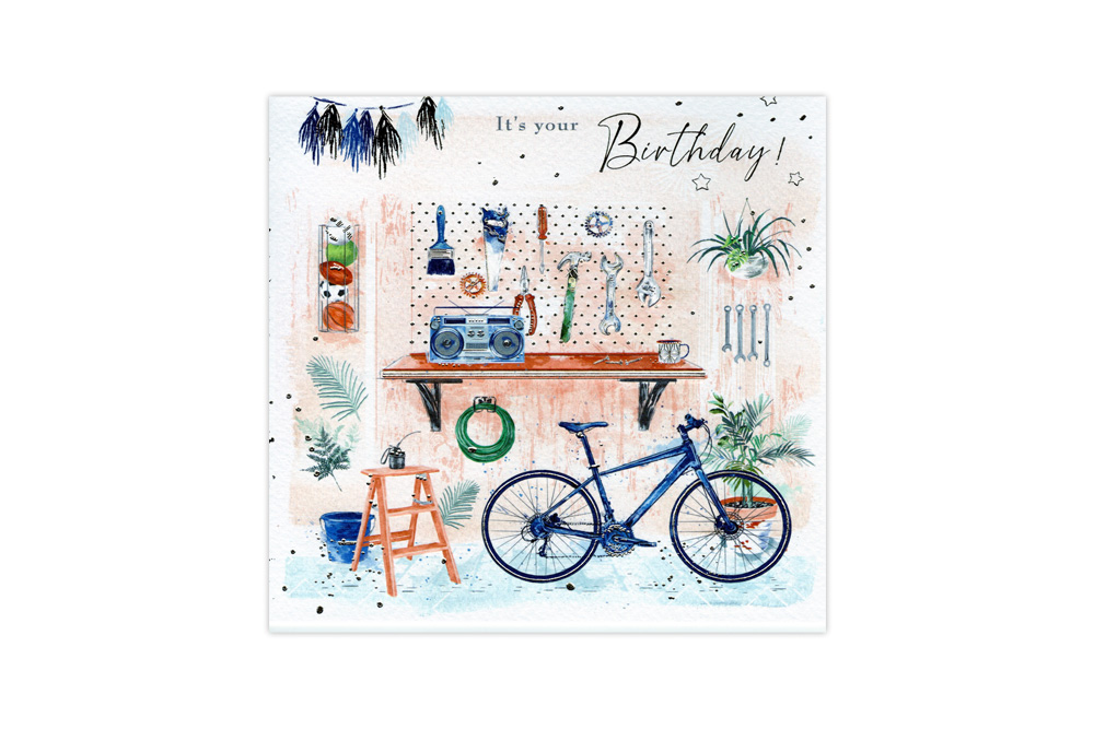 Workshop Bicycle Birthday Card