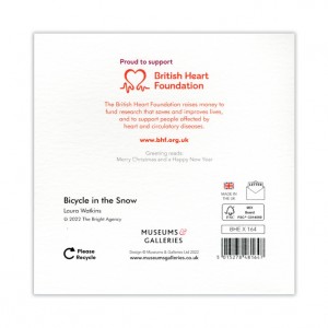 Bicycle in the Snow Charity Christmas Cards x 8
