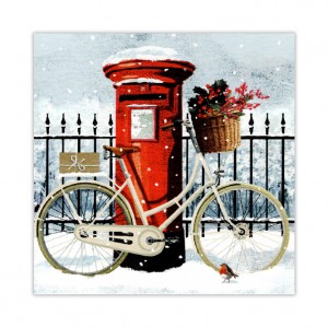 Christmas Post Bicycle Charity Christmas Cards x 8