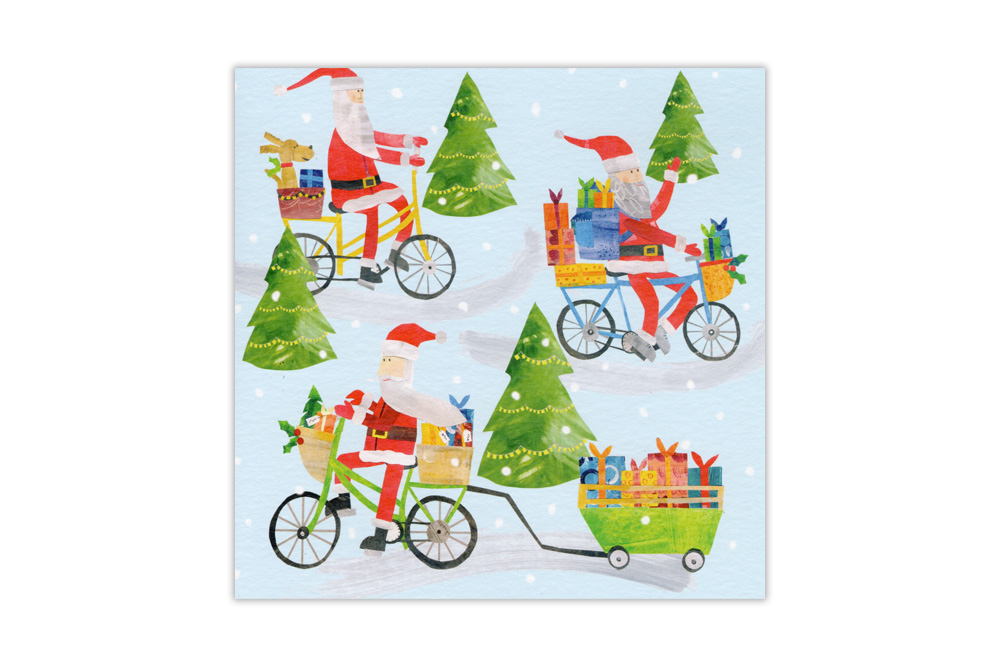 Cycling Santas Charity Christmas Cards x 5