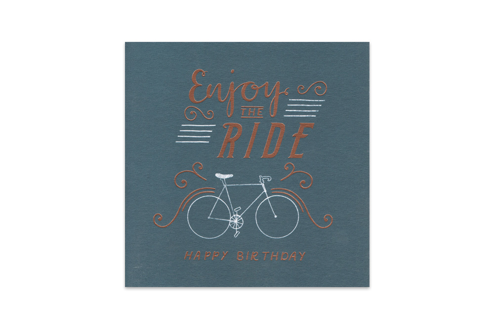 Enjoy the Ride Racing Bicycle Birthday Card