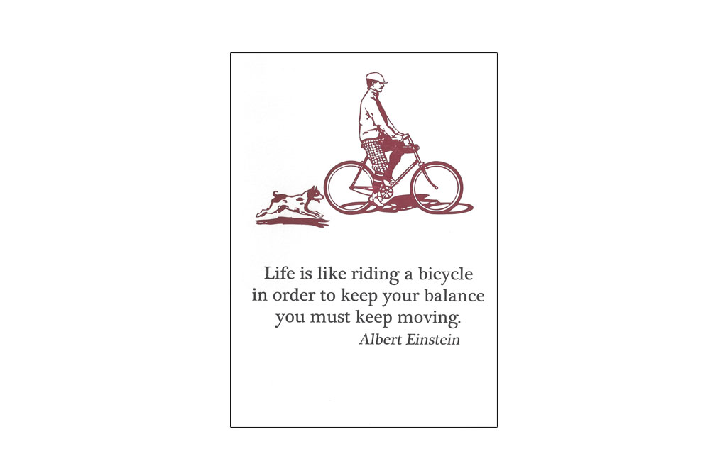 Albert Einstein Bicycle Greeting Card