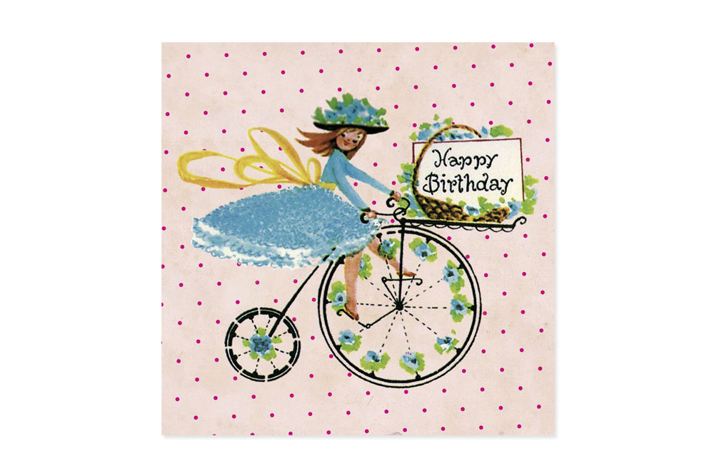 Happy Birthday Fairy Bicycle Greeting Card