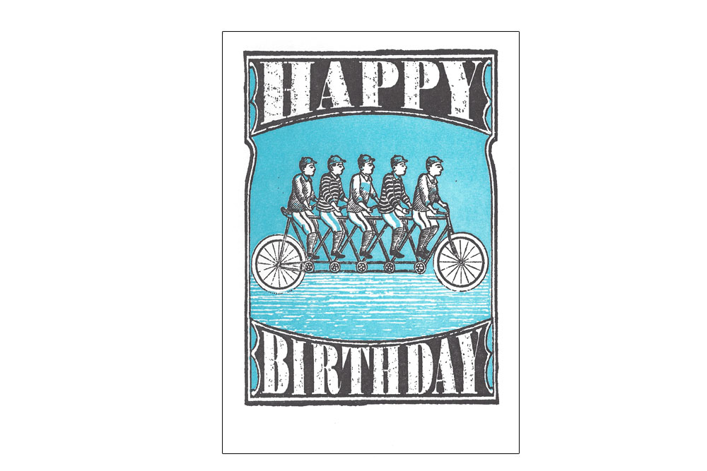 Bicycle for Five Bicycle Birthday Card