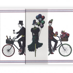 Cycling Procession Fold out Bicycle Greeting Card