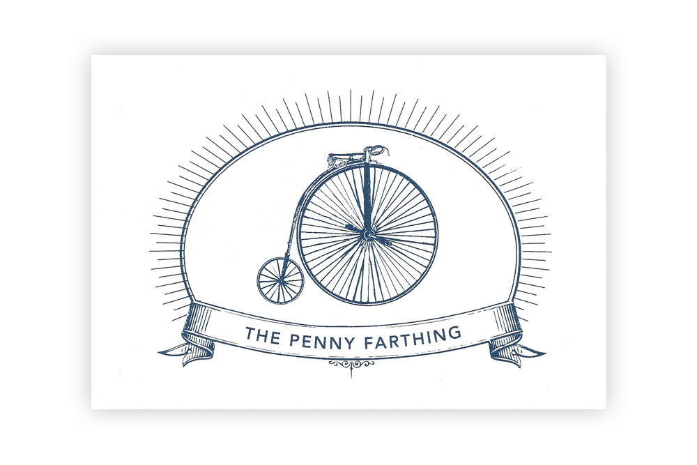 The Penny Farthing Bicycle Greeting Card