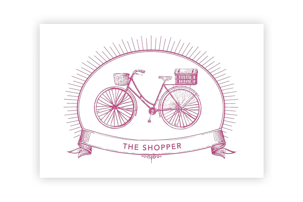 The Shopper Bicycle Greeting Card