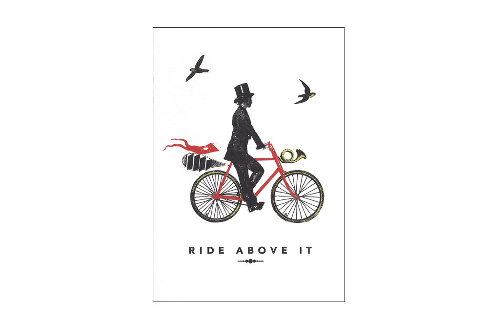 A Gentleman Rides Bicycle Greeting Card