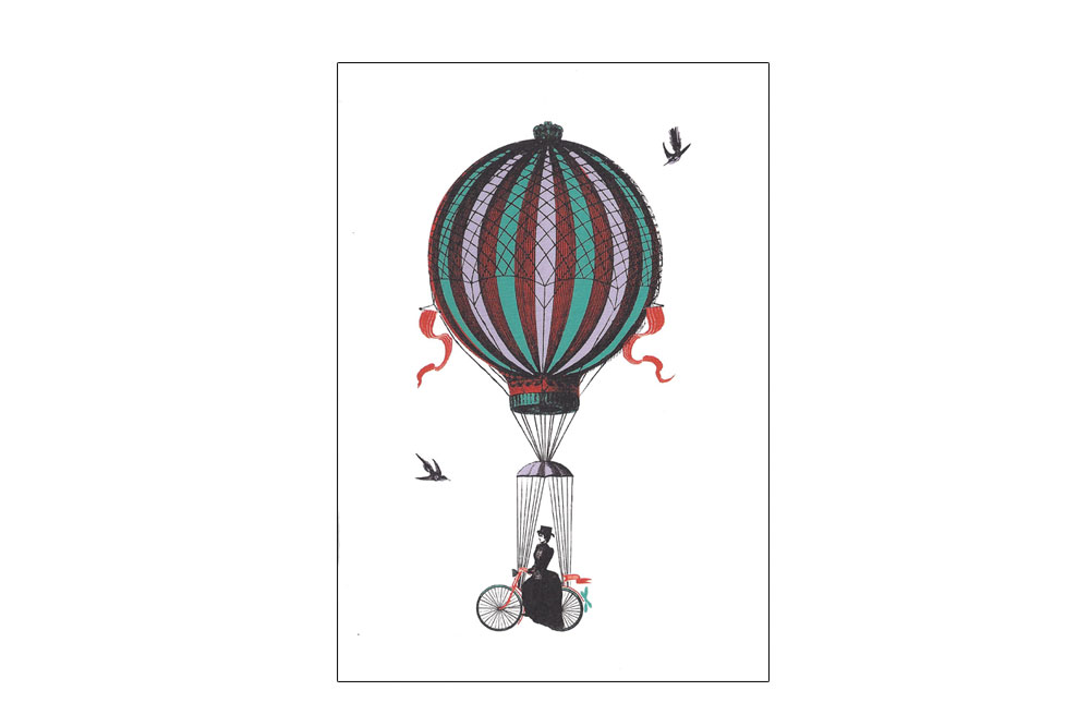 She Rides Above It Bicycle Greeting Card