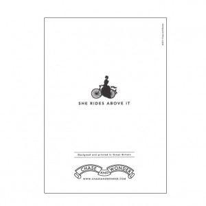 She Rides Above It Bicycle Greeting Card