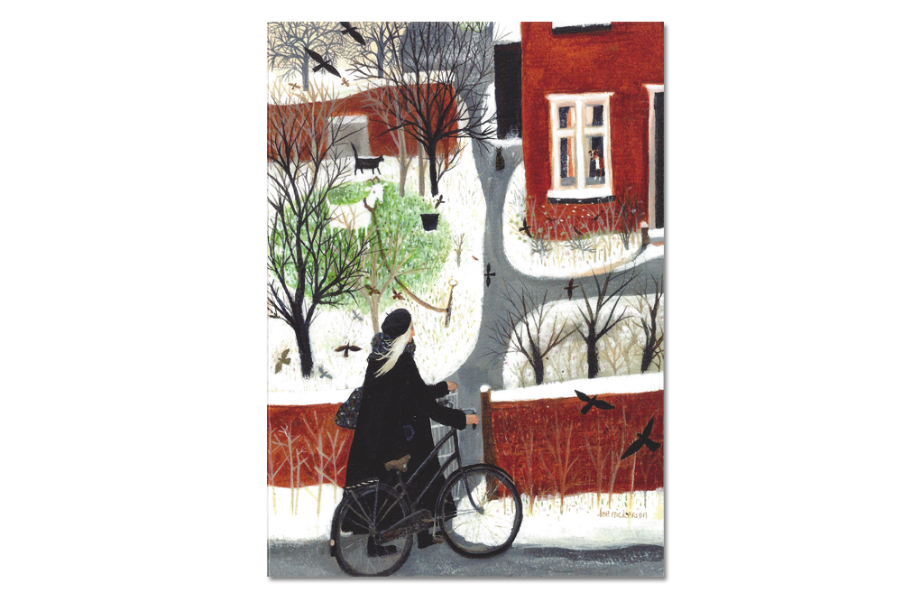 Arriving Home Bicycle Greeting Card