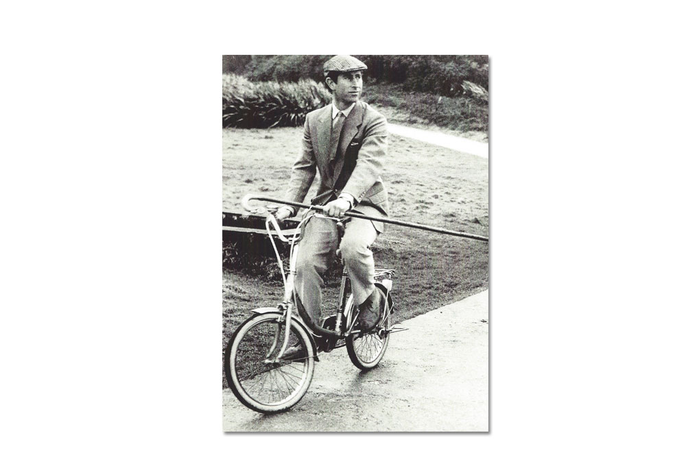 Prince Charles Riding Bicycle Greeting Card