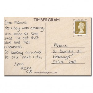 Quick Chaps to the Pub Bicycle Timbergram Card