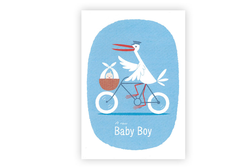 A New Baby Boy Bicycle Greeting Card