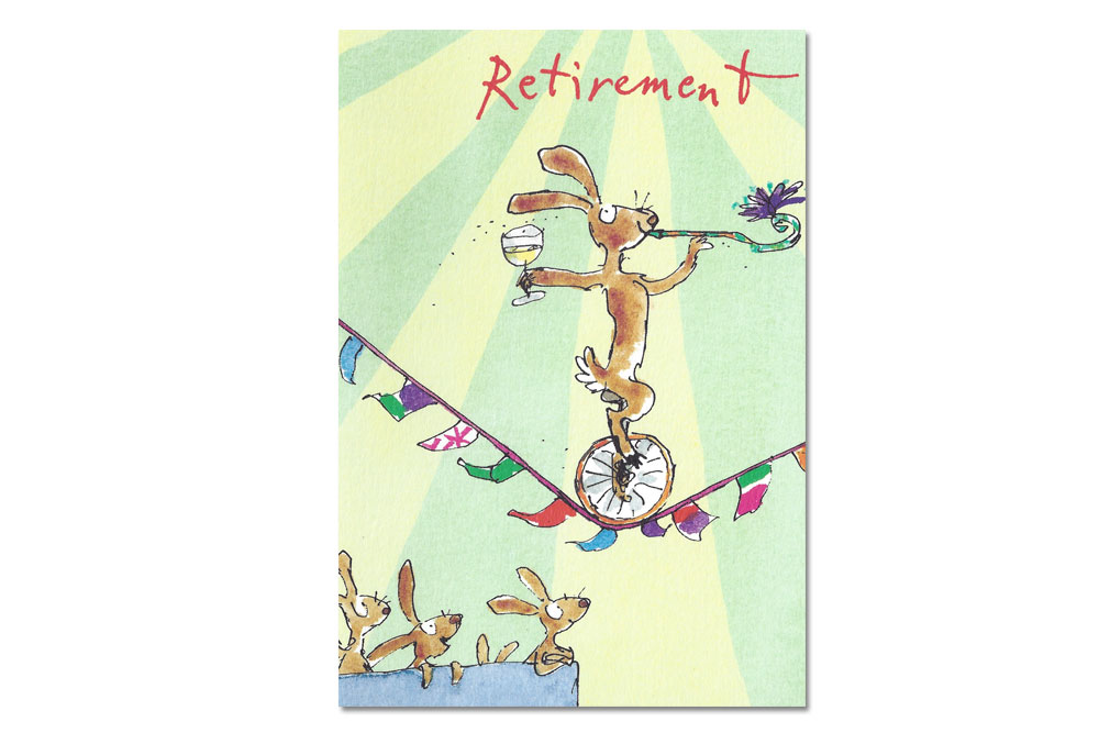 Quentin Blake Retirement Bicycle Greeting Card