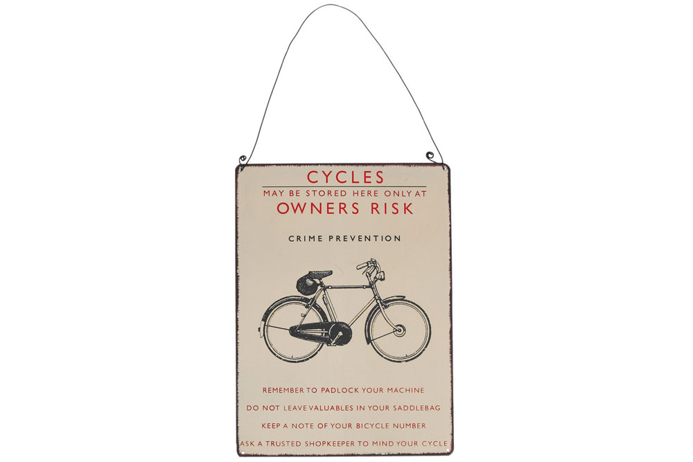 Padlock your Machine Metal Bicycle Sign