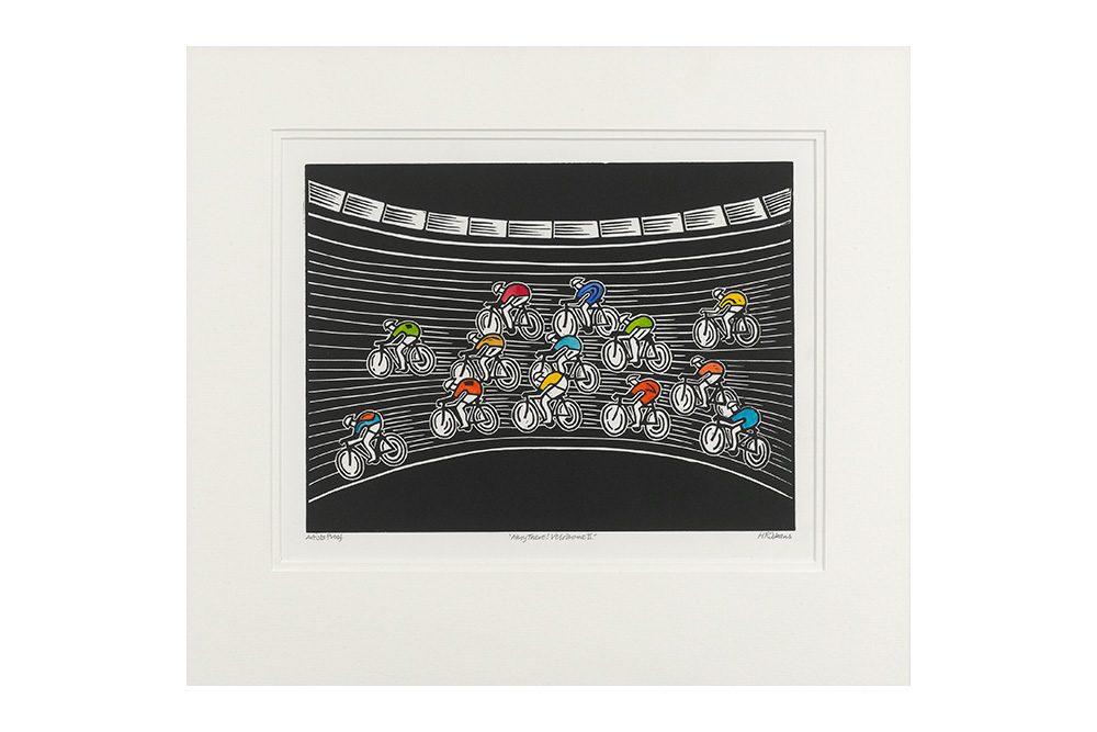 Ahoy There! Velodrome II Cycling Print by Hugh Ribbans