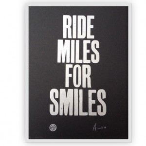 Ride Miles for Smiles Bicycle Print by Anthony Oram