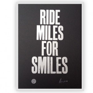 Ride Miles for Smiles Bicycle Print by Anthony Oram