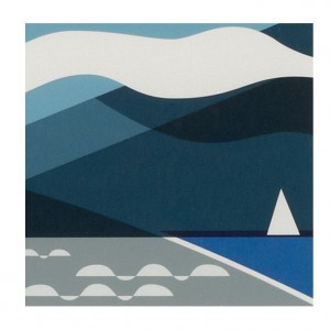 Blue Rider Cycling Print by Andrew Pavitt