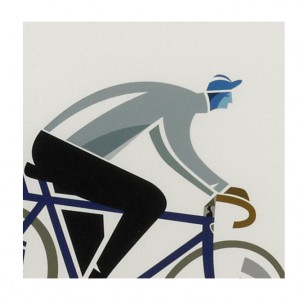 Blue Rider Cycling Print by Andrew Pavitt