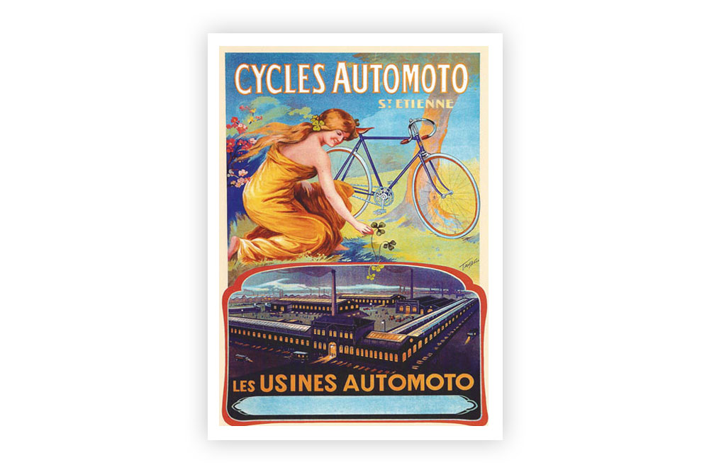 Cycles Automoto Vintage Cycling Print