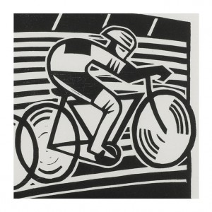 Velodrome Cycling Print by Hugh Ribbans
