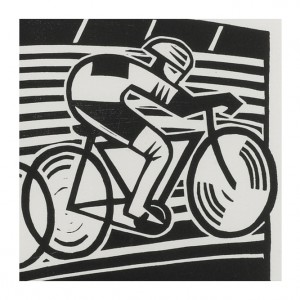 Velodrome Cycling Print by Hugh Ribbans