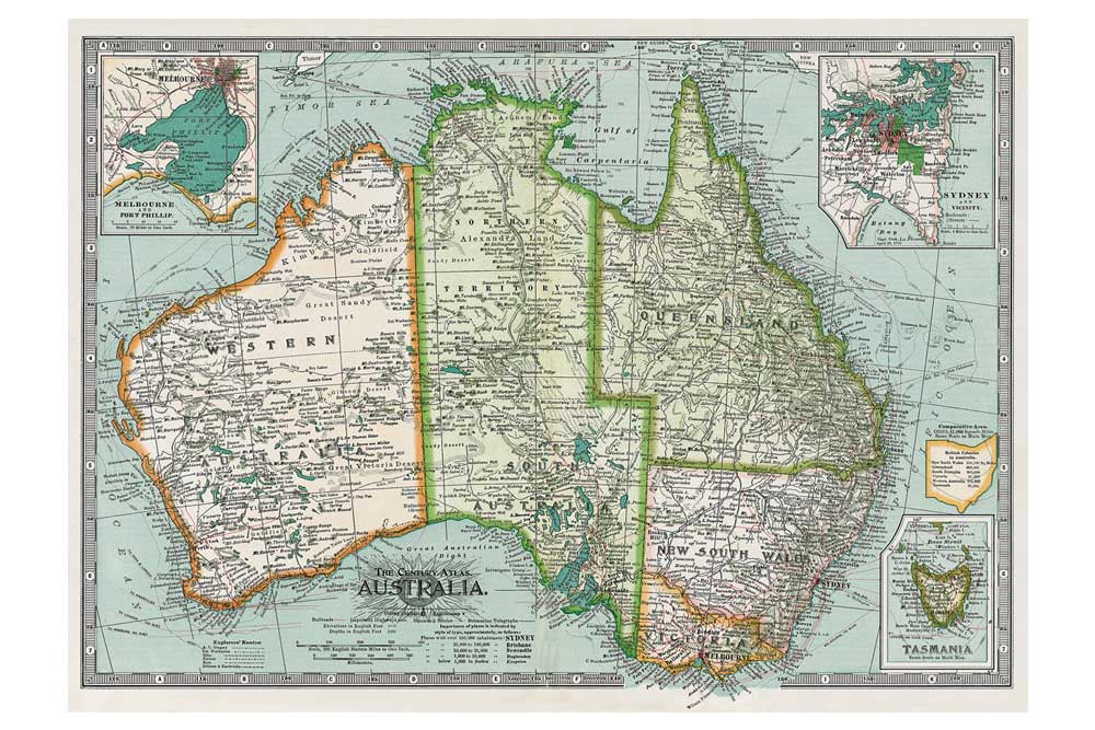 Map of Australia Poster Paper
