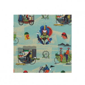 City Cyclist Wrapping Paper